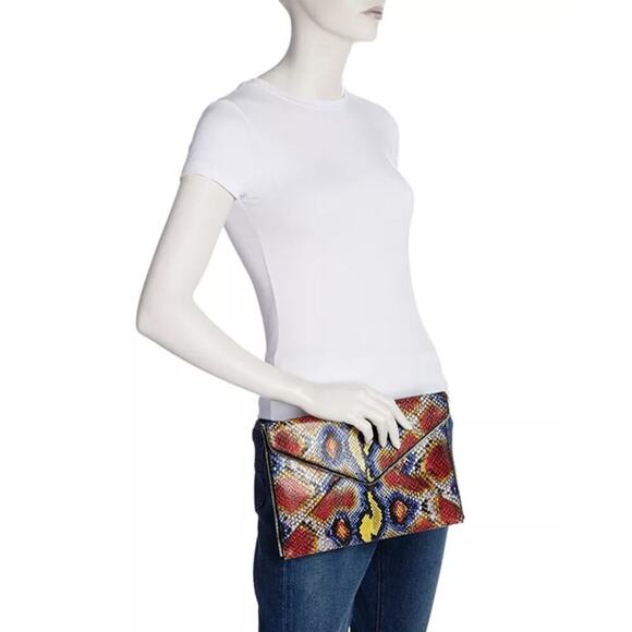 Rebecca Minkoff Leo Multi Colored Python Clutch - Picture 2 of 5